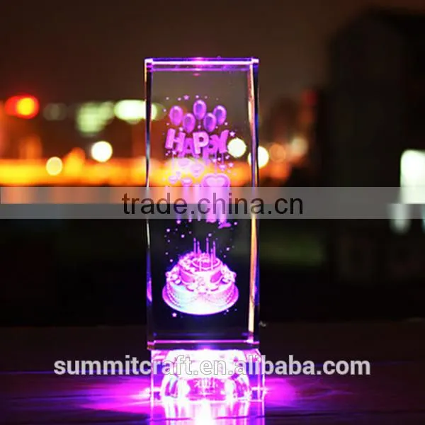 Light Base 3d Laser Engraving Crystal Birthday Gifts photo-2