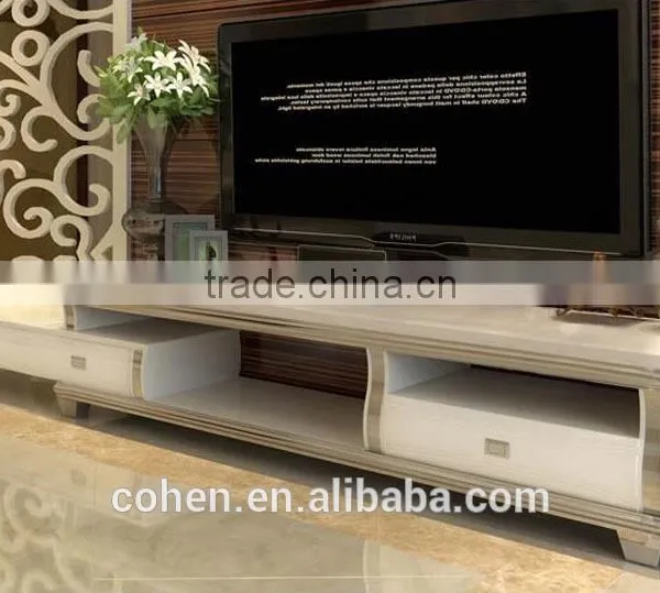 Hot Selling Royal Luxury High Gloss Stainless Steel TV Stand/cabinet Design E1073 photo-2
