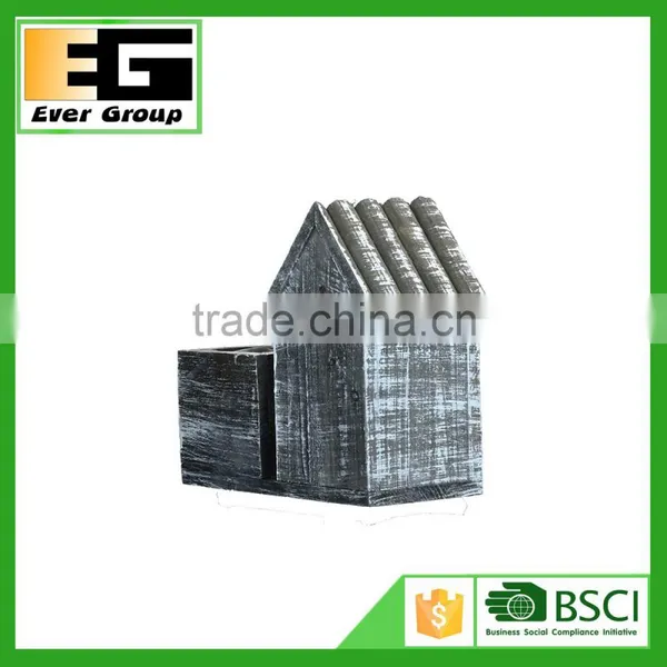 Gray Square Wooden Design Garden Flower Pot photo-4