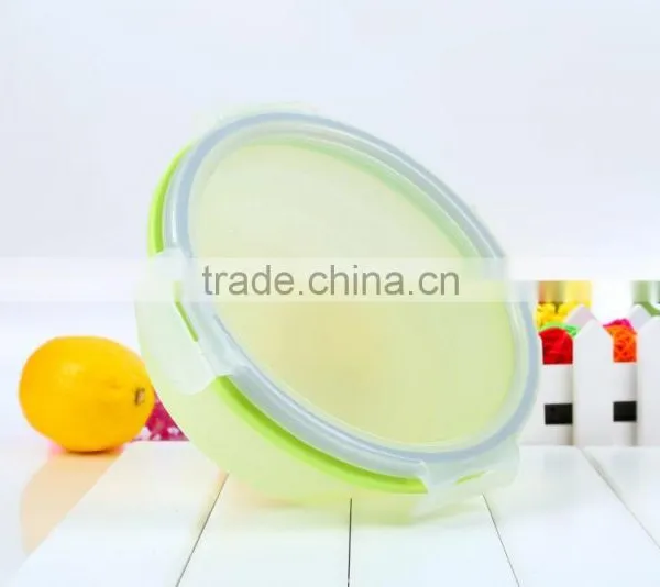 Food Grade Collapsible Silicone Storage Container 3 Sizes/ Air-tight Silicone Folding Lunch Box Microwave Safe photo-4