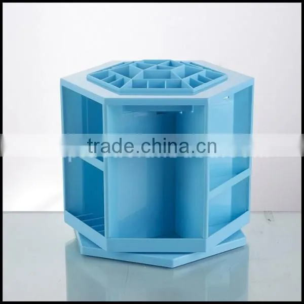 Made in China High Quality White ABS Big Rotatable Cosmetics Display Shelf Wholesale photo-6