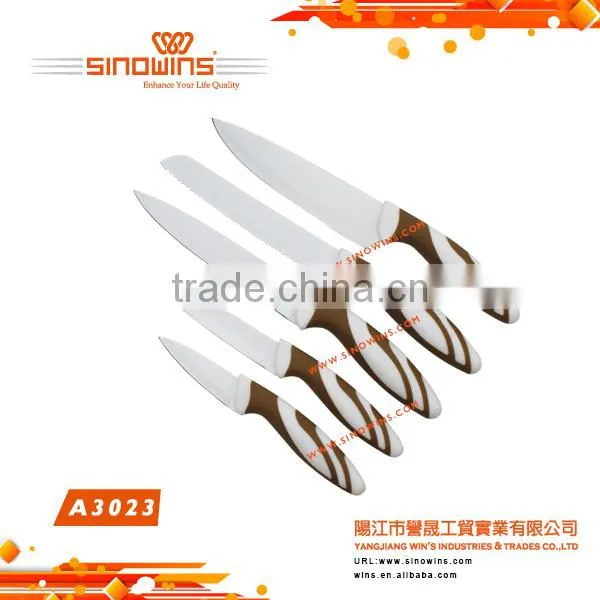 A3023 Cool Design 5pcs Stainless Steel Knife Set With Non-stick Coating photo-4