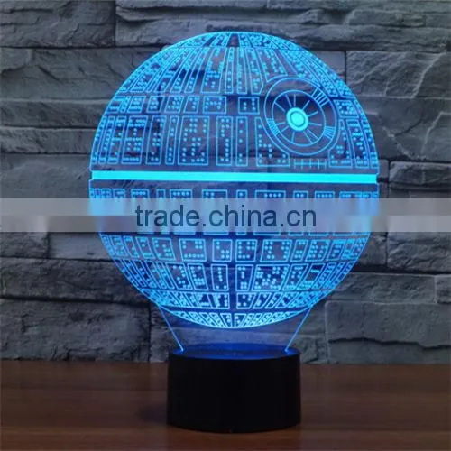 3D Death Star LED Night 7 Color Change Touch Switch Table Desk Lamp Light photo-5