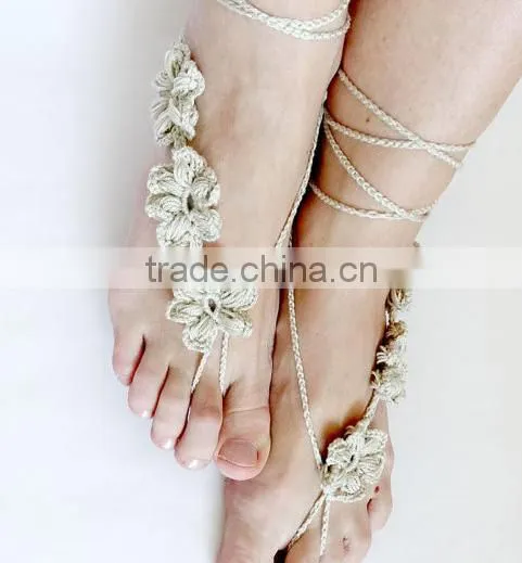2015 New Product Women Body Jewelry Wedding Crochet Barefoot Sandals photo-2