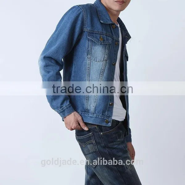 Stylish Denim Jacket Fashion Mens Dip Dyed Denim Jeans Jacket Winter photo-2