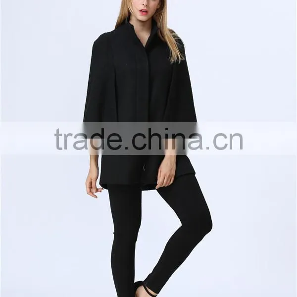 New Arrival Ladies Fashion Design Elegant Winter/Autumn Dolman Cape Coat for Women photo-2