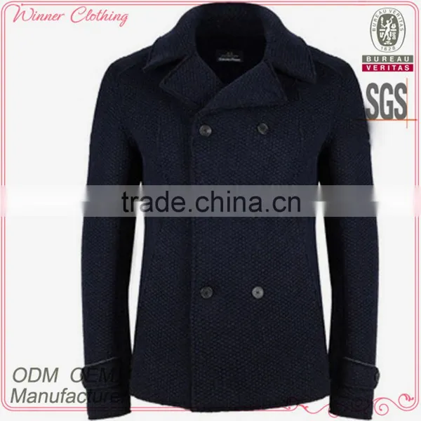 China Manufacturer Men' Clothing Apparel Winter Wool Mens Pea Coat