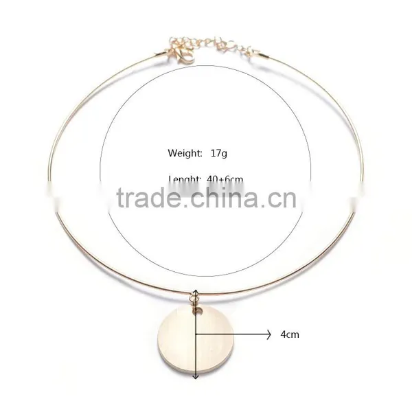 Hot Style Metal Sequins Necklace Jewelry Circular Fashionable Vintage Earrings Collar Wholesale photo-5