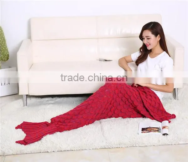 Custom Acrylic Knitting Adult Mermaid Tail Blanket Pattern photo-2