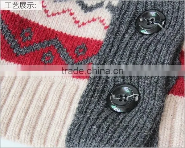Korean Style Reindeer Patterns Baby Wool Sweater Cardigan photo-4