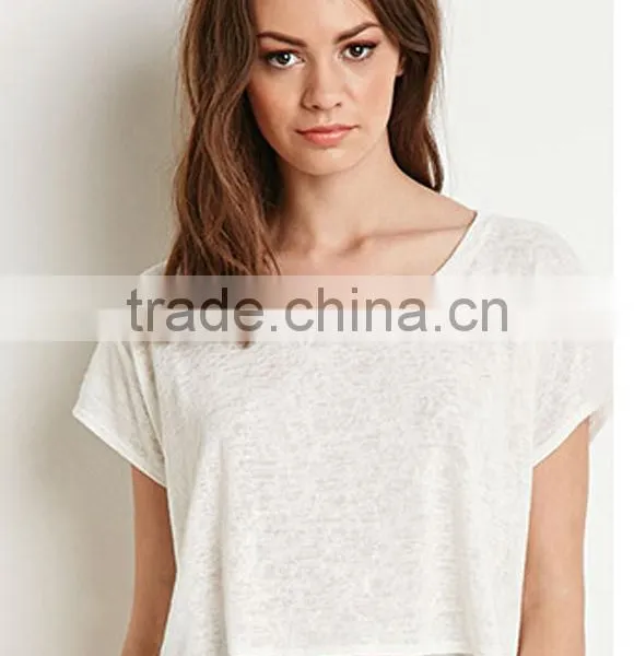 2015 Hot Sale Women Wear Knit Crop Top Loose Top photo-4