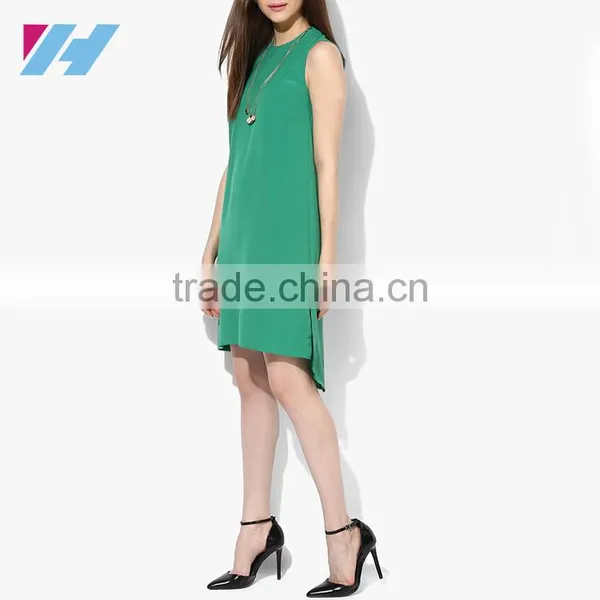YIHAO Fashion Apparel Wholesale Sleeveless Chiffon Casual One Piece Dress Ladies Short Dress photo-2