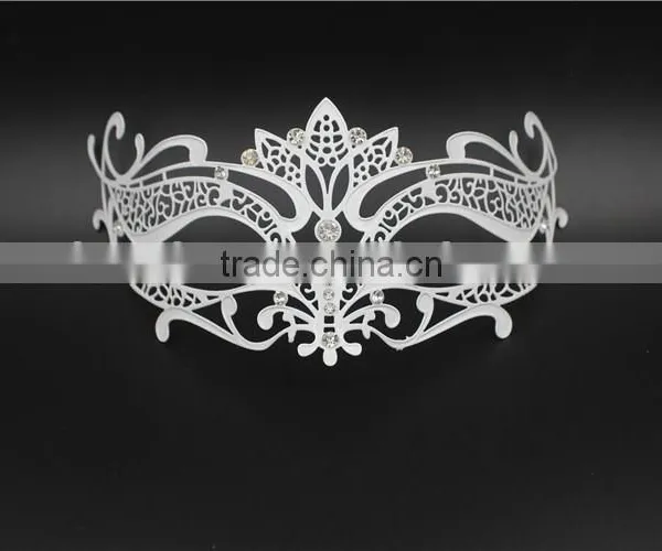 4 Colors Metal Italy Venetian Mask Masquerade Diamante Rhinestones Ribbon Tie photo-3