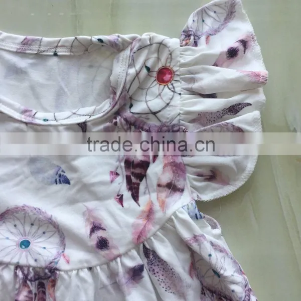 WY-672 Kids Printed Top Stock Milk Silk Top for Girls Pakistani Frocks Yiwu China Ruffle Clothes photo-4