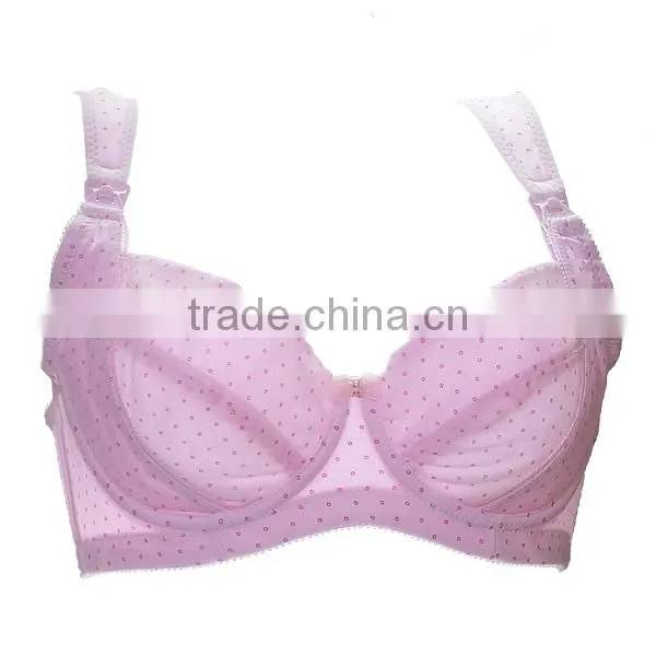 High Quality Breathable Dot 3/4 Cup Ladies Cotton Nursing Bar photo-4