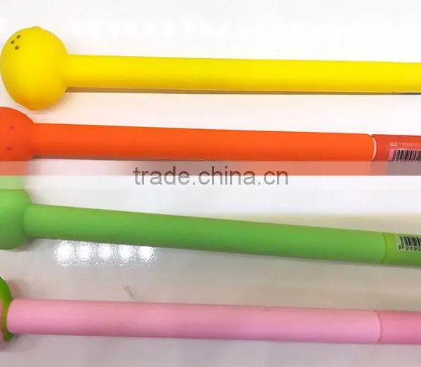 Creative Cute Novel Fruit Pear Peach Orange Strawberry Shape Gel Pen Gift for School Kids photo-2