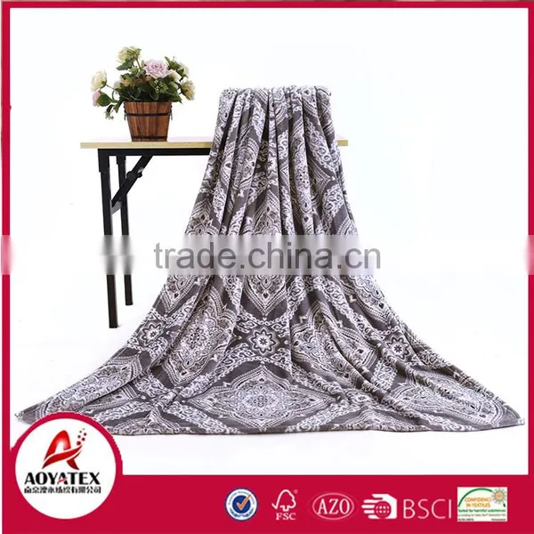 Polyester Super Soft Printed Flannel Fleece Throw Blankets
