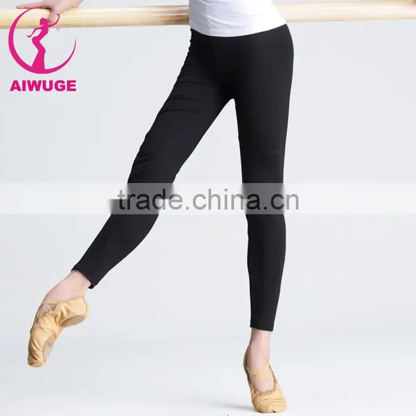 Girls Ladies Cotton Gymnastics Ballet Pants Tight Dance Trousers Black photo-2