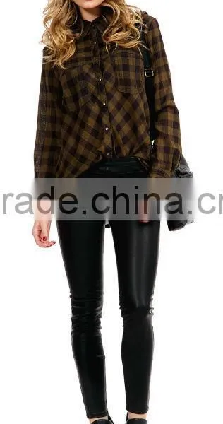 Womens Fashion Stretch Black Leather Legging photo-2