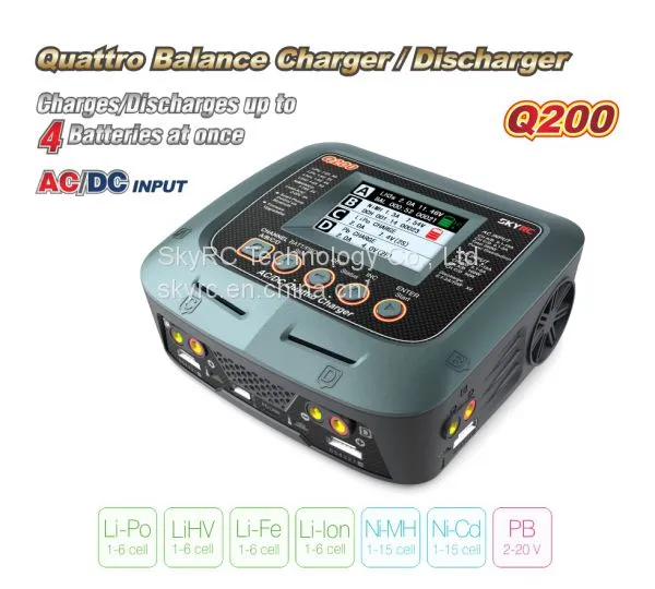 SkyRC Quattro Q200 AC/DC Battery Balance Charger photo-2