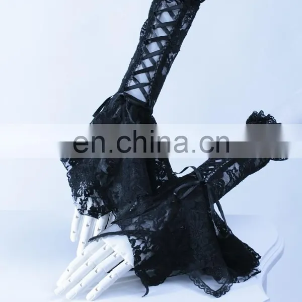 Gothic Laced Fingerless Gloves-sleeves photo-2