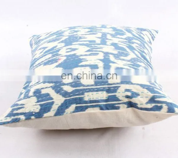 White Tie Die Kantha Cushion Cover Indian Cotton Handmade Pillow Cover Ethnic Art Decorative photo-3