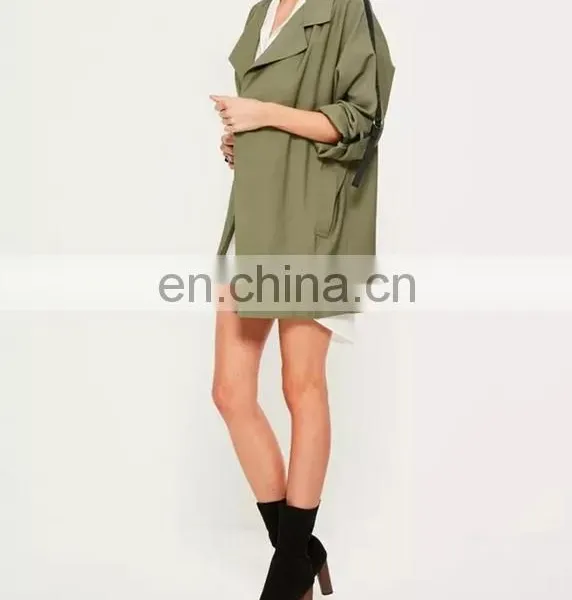 Latest Fashion Army Green Parka Overcoats Woman Parka photo-2