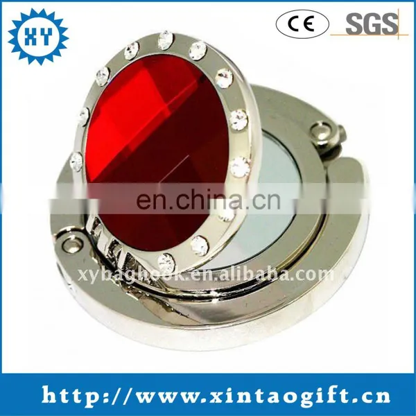 Round Foldable Bag Hanger With Mirror for Gift Item