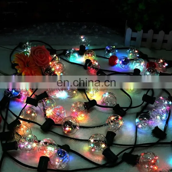 LED G40 Copper Wire Globe String Light With Low Voltage String Light Clear Bulbs 12Bulbs 12ft photo-7