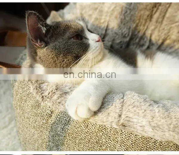 Cat Bed for Indoor Cats, Portable Soft Cat House Machine Washable Pet Beds With Anti-Sip Bottom photo-4