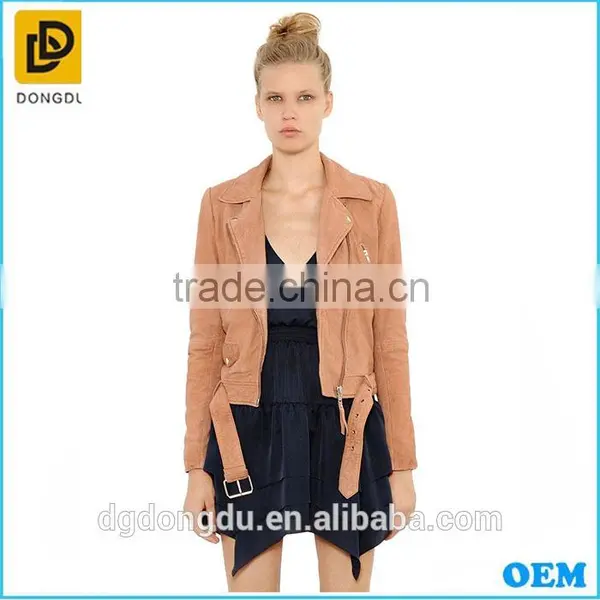 High Quality Wholesale Cheap Bulk Waterproof Fitness Ladies Fashion Biker Leather Jacket photo-3