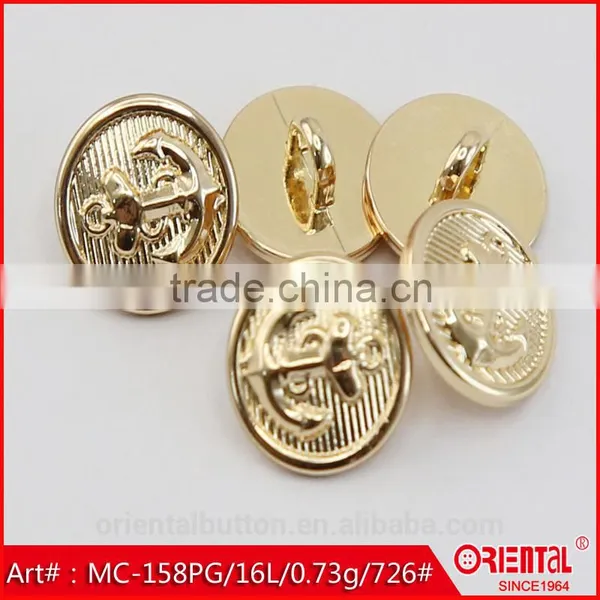 Anti-silver Anchor Logo Metal Shank Button photo-2