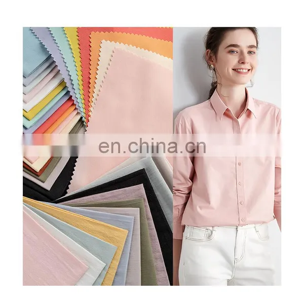 High-end by the Yard Woven Breathable Cotton/Viscose Spandex Plain Fabric for Dress