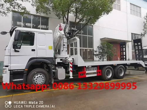 HOT SALE! Cheapest Price SINO TRUK HOWO 6*4 RHD 14tons Flatbed Truck With Knuckle Crane Boom for Sale photo-3