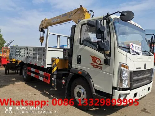 Customized SINO TRUK HOWO 4*2 4T 116hp Diesel Cargo Truck With Crane for Sale, photo-4