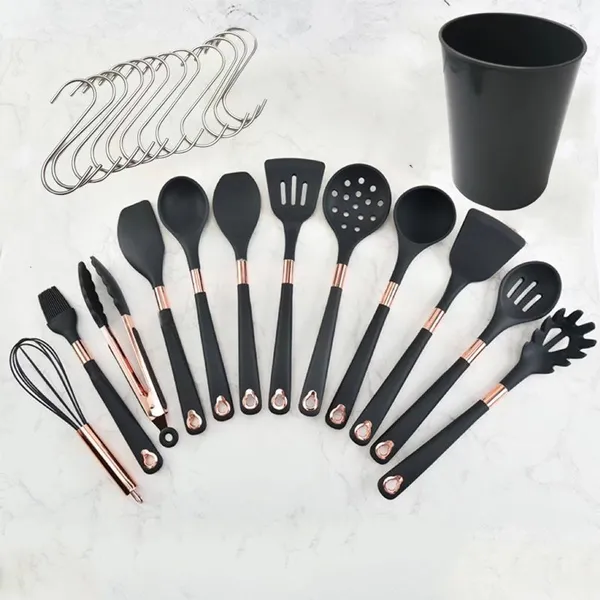 Kitchen Accessories Home and Kitchen Cookware Sets Silicone Cooking Tool Sets Non-Stick Cocina de Silicone Kitchen Utensils Sets photo-5