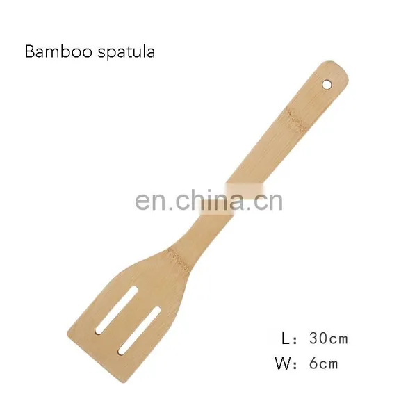 Biodegradable Kitchen Multifunction Cooking Premium Bamboo Spatulas Kitchen Utensil Set photo-5