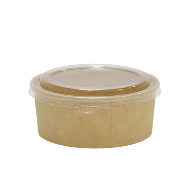 Rectangular Biodegradable Paper Bowl Heatable Kraft Waterproof Kraft Paper Food Box With PP/PET Lids photo-4