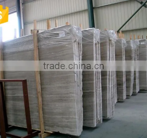 Chinese Natural Design Polished Grey Wood Grain Floor Marble Tiles photo-3