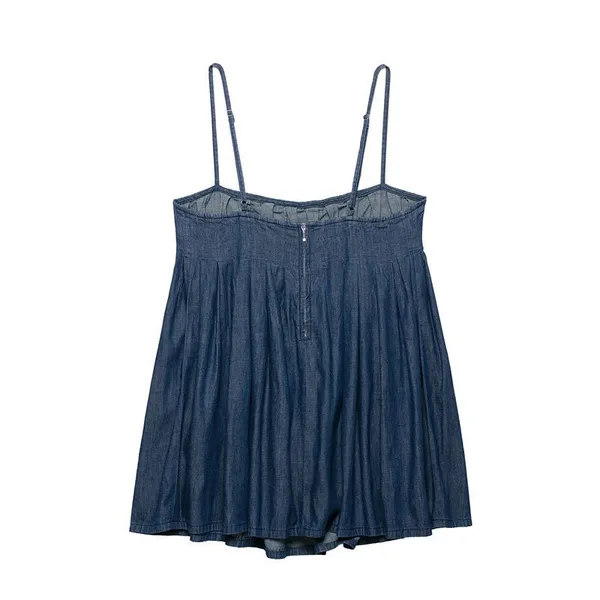 Spring New Women's Clothing European and American Style Fashionable Simple Denim Short Dress photo-3