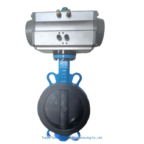 Tyco Butterfly Valves. Advantageous Supply of Pneumatic Wafer Rubber-lined Butterfly Valves D671x/j-10/16 Q/p, Can be Equipped With Triple Units photo-2