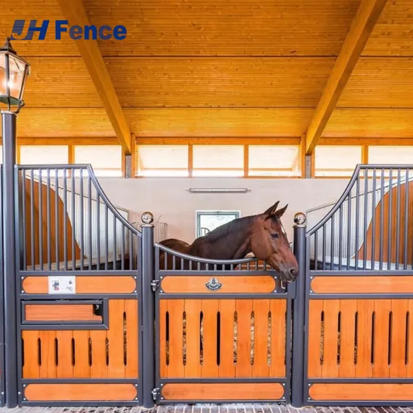 Safe Standard Portable Galvanized Horse Stall Panel Horse Shelter Swing Door Steel Frame Horse Equipment Stables With Roof photo-4
