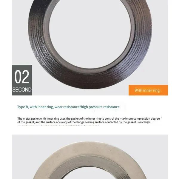 Special Mechanical Seal for High Temperature Resistance of Stainless Steel Metal Wound Graphite Gaskets for Valves, Manholes and Pipelines photo-4