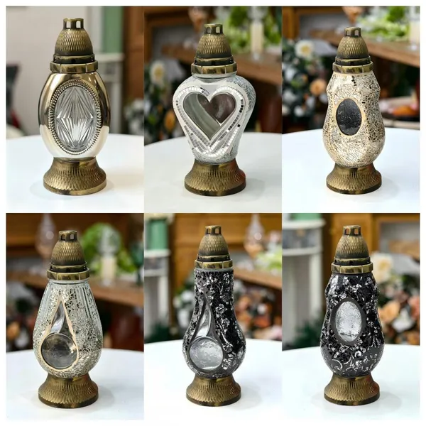 Memorial Light Graveyard Light Garden Lamp Yard Lamp Outdoor Light LED Light Glass LED Lamp Solar Can Light Glass Lantern LED Can Mosaic LED Light