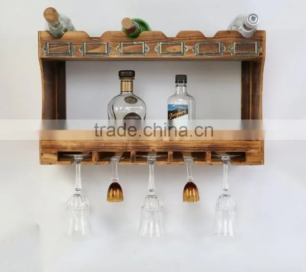 Hot Sale Wooden Wine Glass Hanger Wooden Wine Glass Shelf photo-4