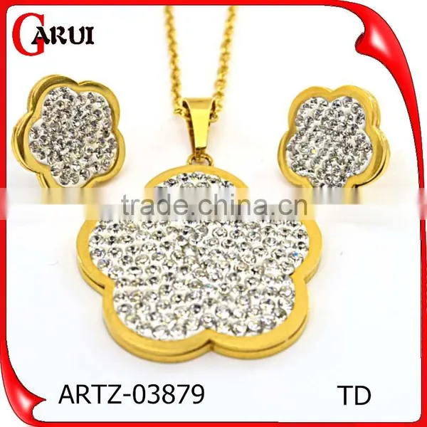 Jewelry Factory Wholesale Women Jewelry Earrings Colored Rhinestone Jewelry Set photo-2