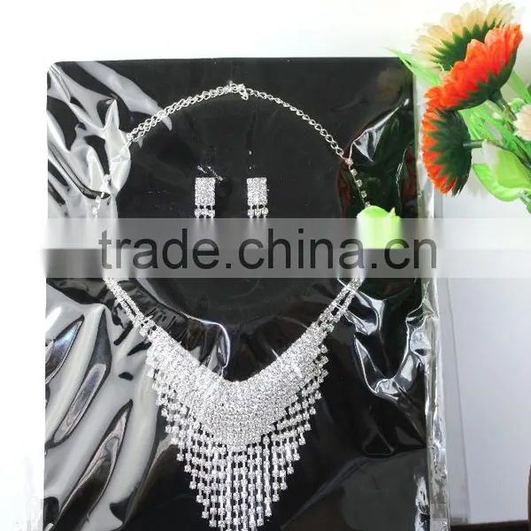 Tassel Glass Crystal Wedding Jewelry Sets for Bridal Beautiful Jewelry Set Wholesale photo-6