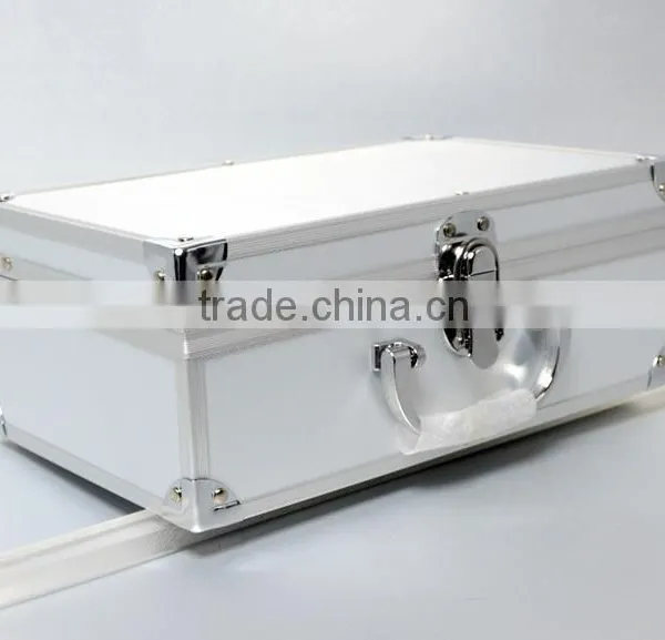 AN55 ANPHY Plain Color Aluminum Jewelry Box Cosmetic Suitcase Journey Case Metal Accessory Handle and Lock 29*18*11cm 1kg Silver photo-6