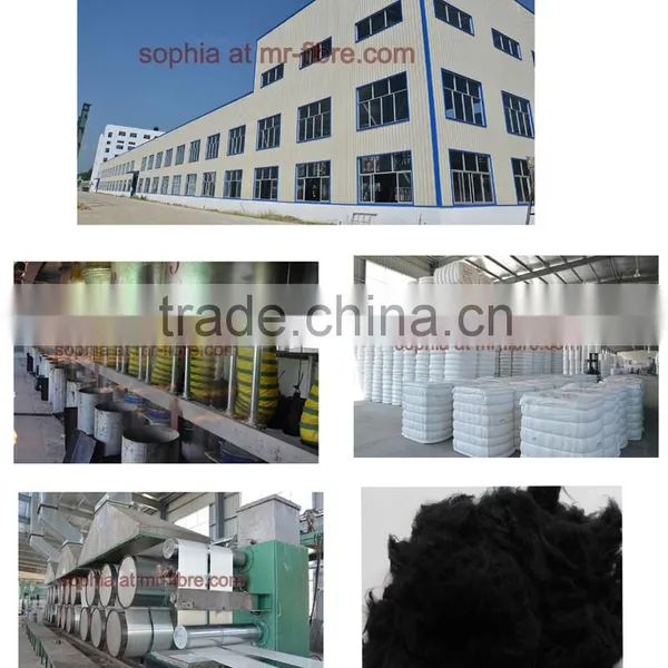 Black Color Polyester Staple Fibre Fiber/PSF 1.4D*38MM photo-2