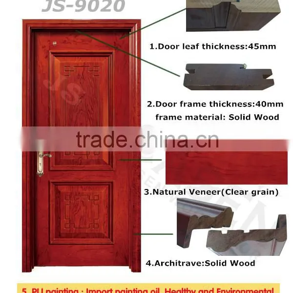 Rustic Interior Bread Carving Solid Wood Single Door Designs for Modern House photo-2